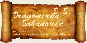 Dragomirka Šabanović vizit kartica